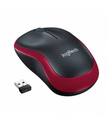 Logitech M185 Ratón Inalámbrico 1000DPI Rojo