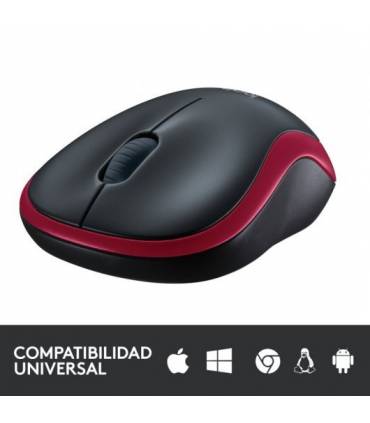 Logitech M185 Ratón Inalámbrico 1000DPI Rojo