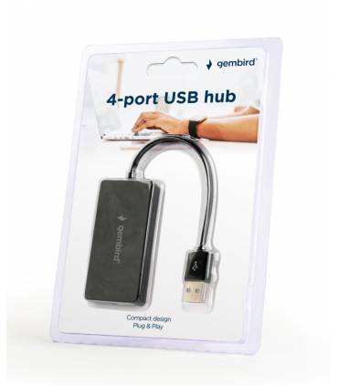 HUB USB GEMBIRD 2.0 4 PUERTOS NEGRO