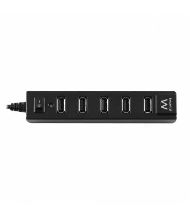 HUB EWENT 7 PUERTOS + ENTRADA Y SALIDA USB 2.0 - EW1130