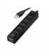 HUB EWENT 7 PUERTOS + ENTRADA Y SALIDA USB 2.0 - EW1130