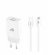 ADAPTADOR DE RED ENJOY USB 2 USB X 5V/24A CON CABLE MICRO USB BLANCO