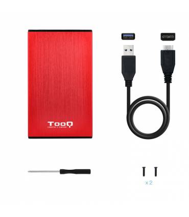 CAJA EXTERNA TOOQ TQE-2527R 2,5" 9,5 MM SATA USB 3.0/3.1 ROJO