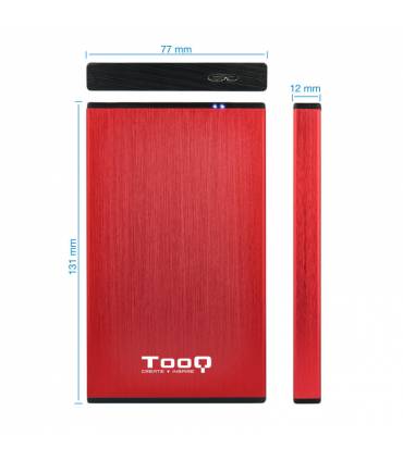 CAJA EXTERNA TOOQ TQE-2527R 2,5" 9,5 MM SATA USB 3.0/3.1 ROJO