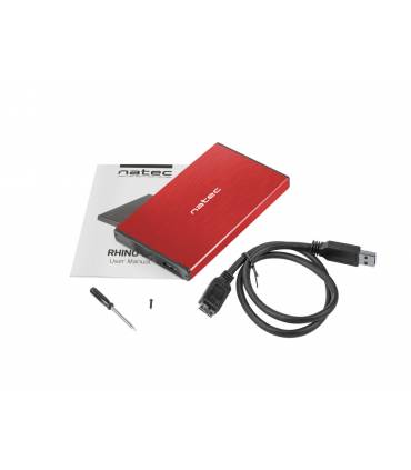 CAJA EXTERNA NATEC RHINO GO DISCO DURO 2,5" USB 3.0 SATA ROJA