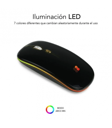 Ratón Inalámbrico por Bluetooth Subblim LED Dual Flat/ Batería recargable/ Hasta 1600 DPI